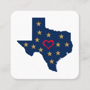 Texas Liebe und Sterne im einsamen Star Stat Quadratische Visitenkarte