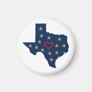 Texas Liebe und strahlende Sterne im Lone Star Sta Magnet