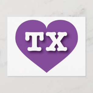 Texas Lila Heart - I Liebe TX Postkarte