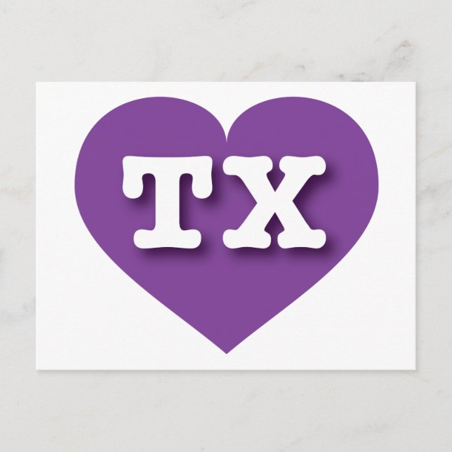 Texas Lila Heart - I Liebe TX Postkarte (Vorderseite)