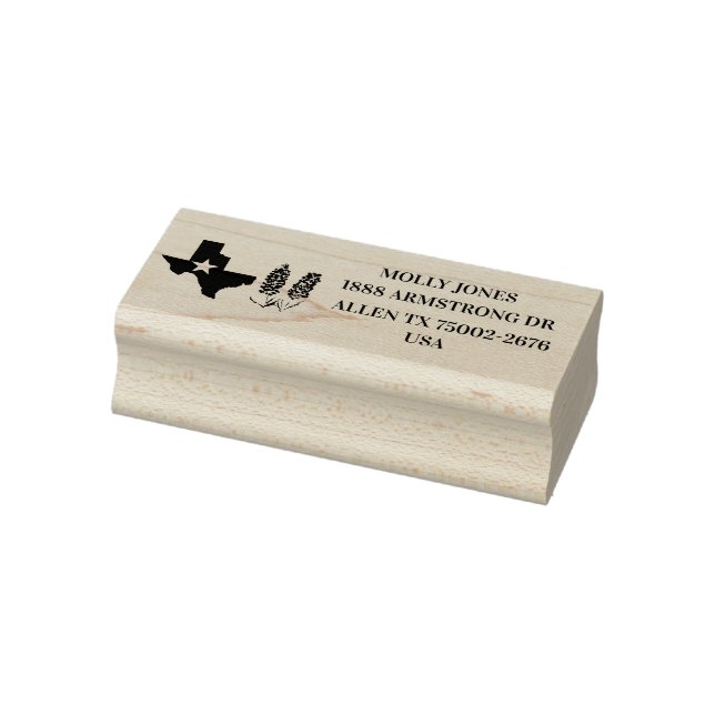 Texas Lone Star Bluebonnets Rücksendeadresse Gummistempel (Stempel)