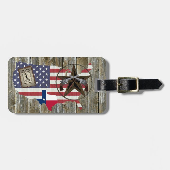 Texas Lone Star Dueling Pistolen am meisten Gewoll Gepäckanhänger (Vorderseite horizontal)