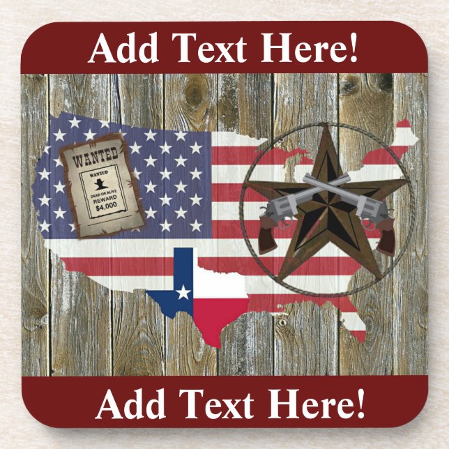 Texas Lone Star Dueling Pistolen am meisten Gewoll Getränkeuntersetzer (Vorderseite)