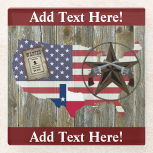 Texas Lone Star Dueling Pistolen am meisten Gewoll Glasuntersetzer