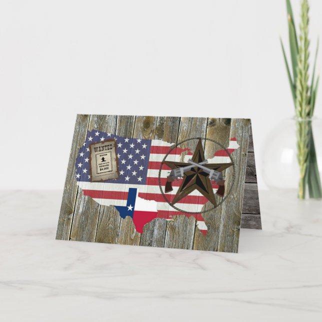 Texas Lone Star Dueling Pistolen am meisten Gewoll Karte (Vorderseite)