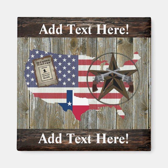 Texas Lone Star Dueling Pistolen am meisten Gewoll Magnet (Vorne)