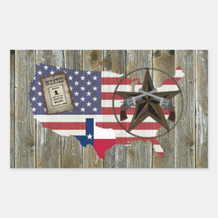 Texas Lone Star Dueling Pistolen am meisten Gewoll Rechteckiger Aufkleber
