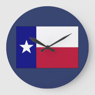 Texas Lone Star Flag Große Wanduhr