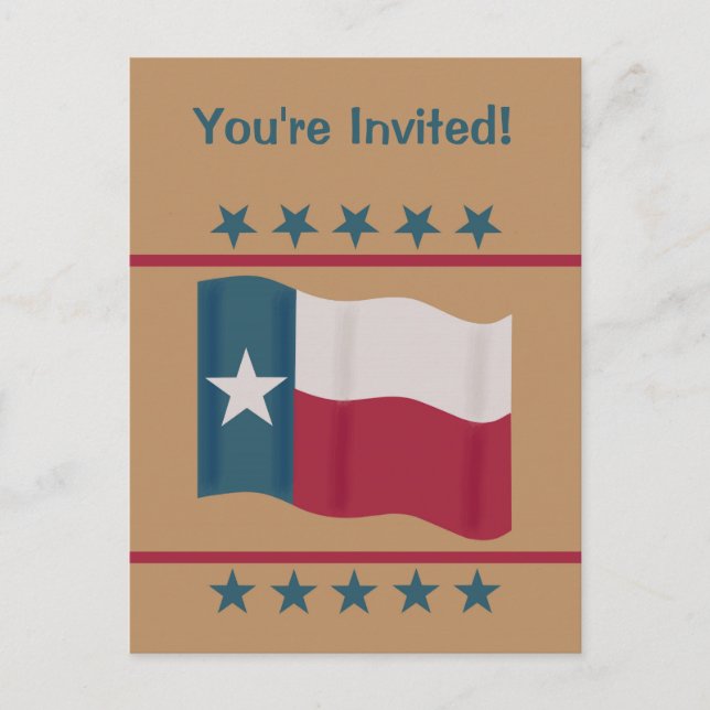 Texas Lone Star Flag Party laden Ankündigungspostkarte (Vorderseite)