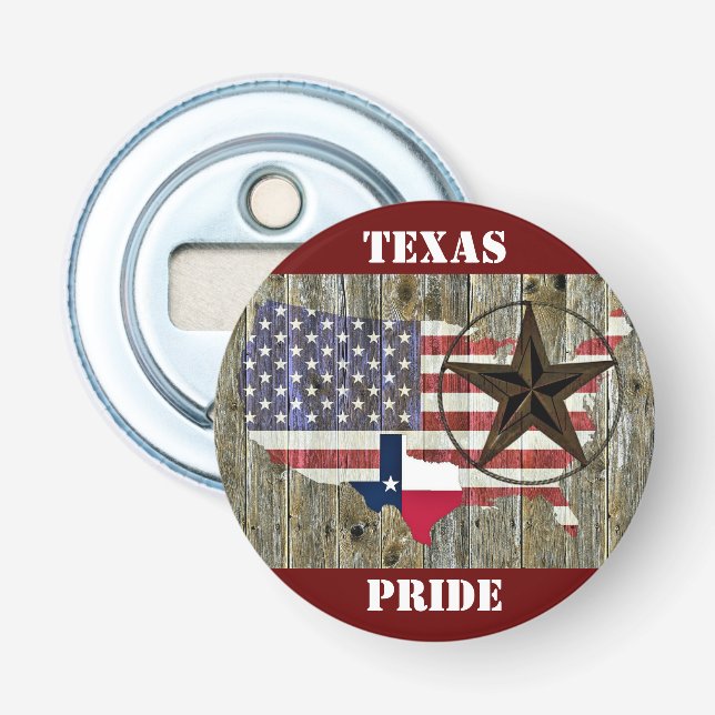 Texas Lone Star - Flaggenplan Flaschenöffner (Vorderseite)