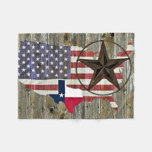 Texas Lone Star - Flaggenplan Fleecedecke