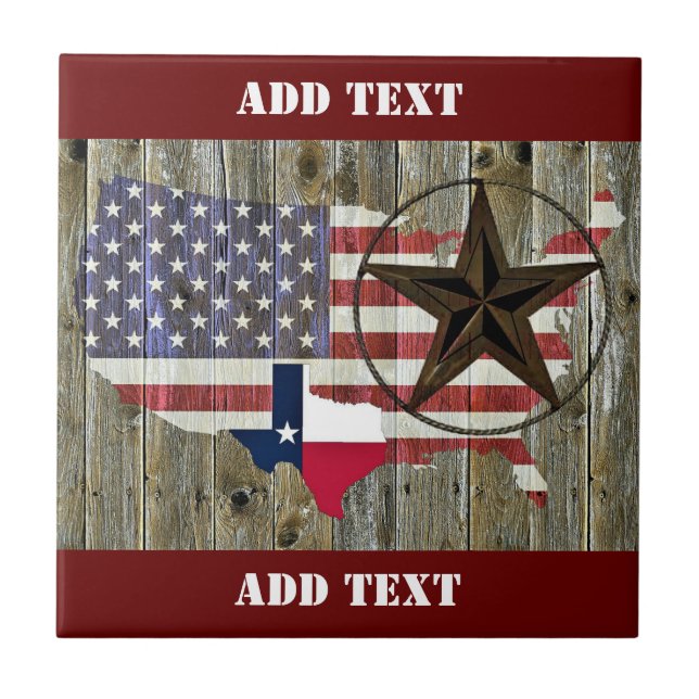 Texas Lone Star - Flaggenplan Fliese (Vorderseite)