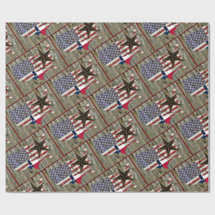 Texas Lone Star - Flaggenplan Geschenkpapier