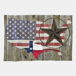 Texas Lone Star - Flaggenplan Geschirrtuch