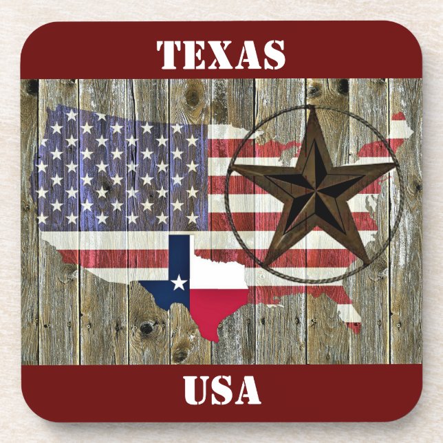 Texas Lone Star - Flaggenplan Getränkeuntersetzer (Vorderseite)