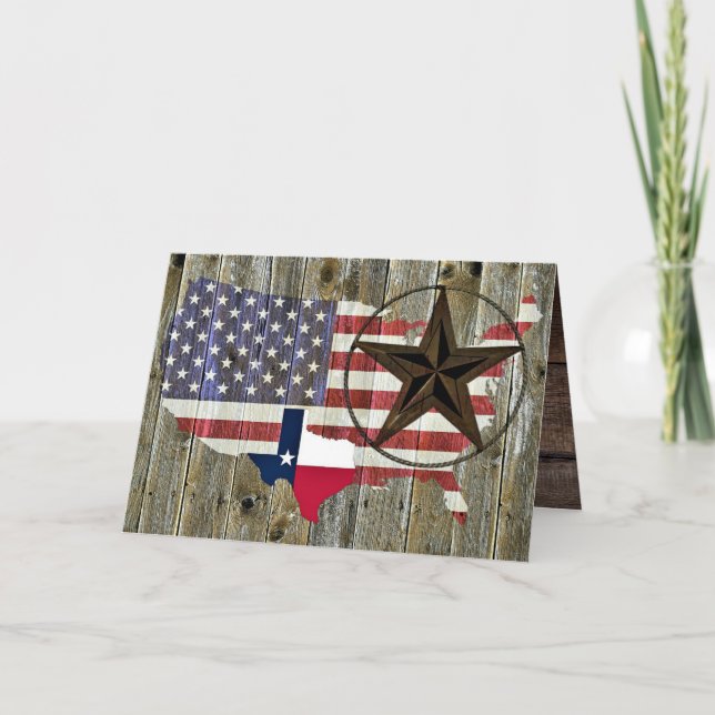 Texas Lone Star - Flaggenplan Karte (Vorderseite)