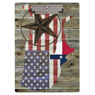 Texas Lone Star - Flaggenplan Klemmbrett