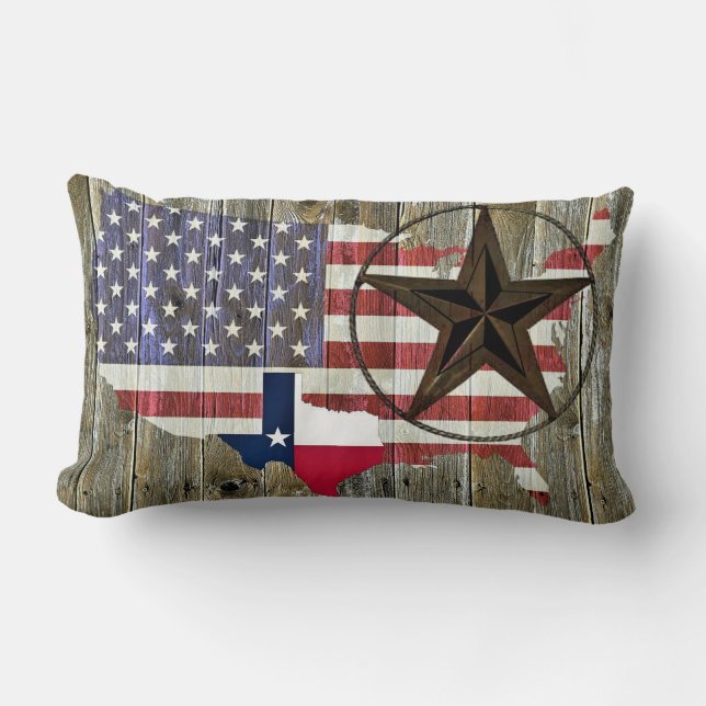 Texas Lone Star - Flaggenplan Lendenkissen (Vorderseite)