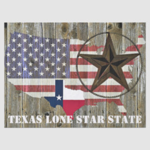 Texas Lone Star - Flaggenplan Seidenpapier