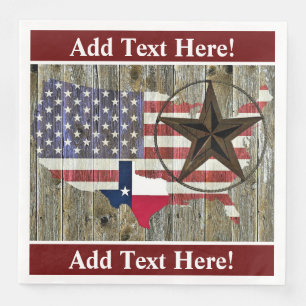Texas Lone Star - Flaggenplan Serviette