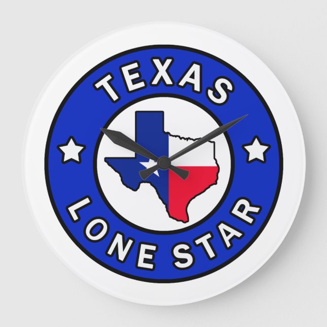 Texas Lone Star Große Wanduhr (Vorderseite)