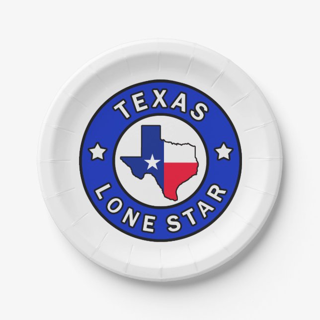 Texas Lone Star Pappteller (Vorderseite)