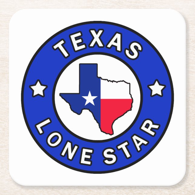 Texas Lone Star Rechteckiger Pappuntersetzer (Vorderseite)