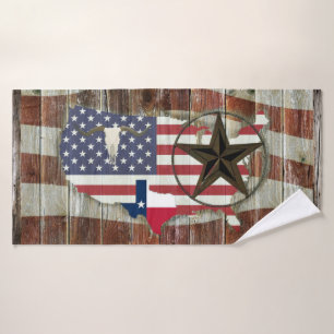 Texas Lone Star Staat American Flag Badhandtuch Set