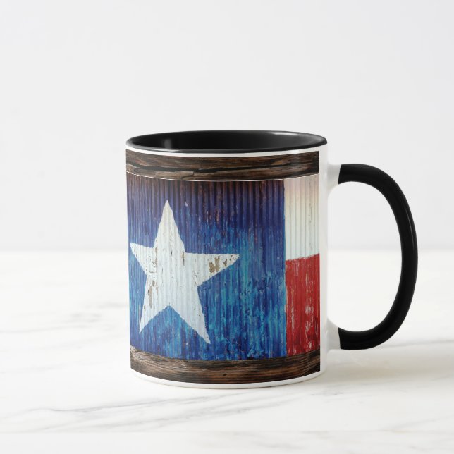 Texas Lone Star Staatsflagge Rustikale Tasse (Rechts)