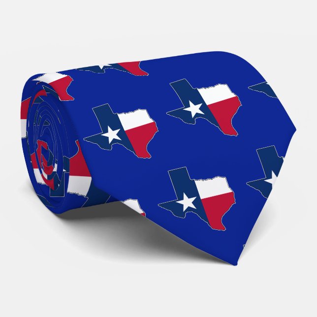 Texas Lone Star State Flag and Map Kontur Texan Krawatte (Gerollt)