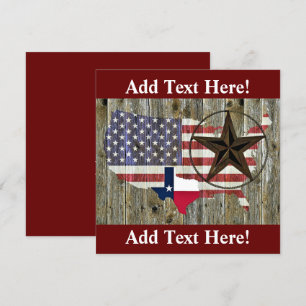 Texas Lone Star State Flag Map Invitation