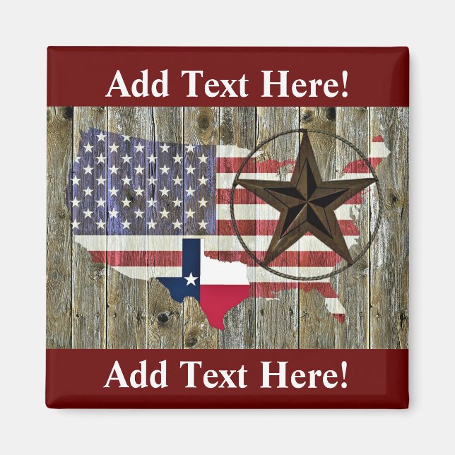 Texas Lone Star State Flag Map Magnet (Vorne)