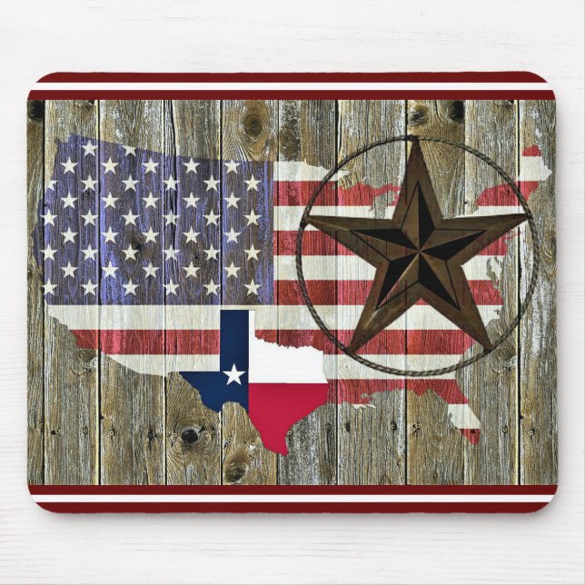 Texas Lone Star State Flag Map Maus Pad Mousepad (Vorne)
