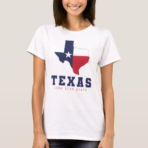 Texas, Lone Star State, Flagge Karte Frauen Weiß T-Shirt