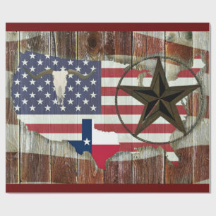 Texas Lone Star Texas Long Horn Geschenkpapier
