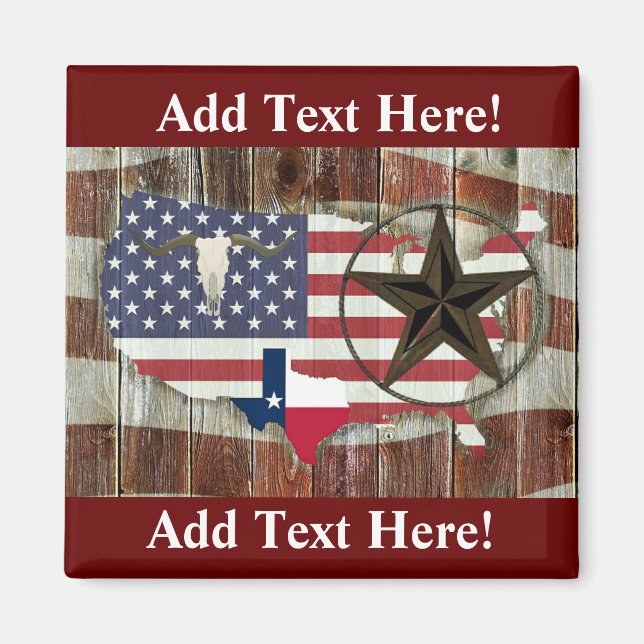 Texas Lone Star Texas Long Horn Magnet (Vorne)