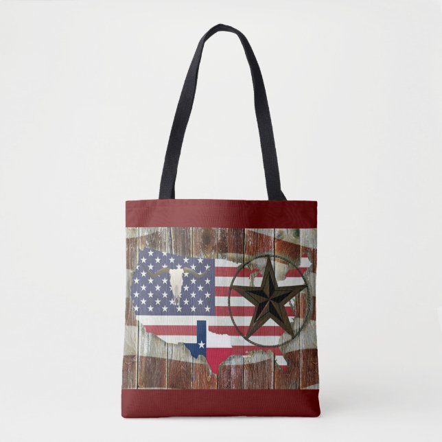 Texas Lone Star Texas Long Horn Tasche (Vorderseite)