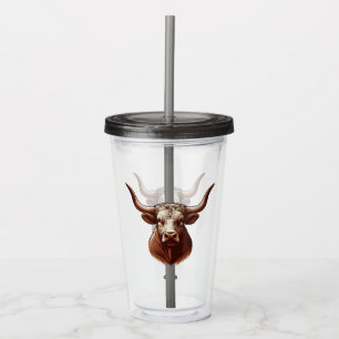 Texas Longhorn Acryltrinkbecher