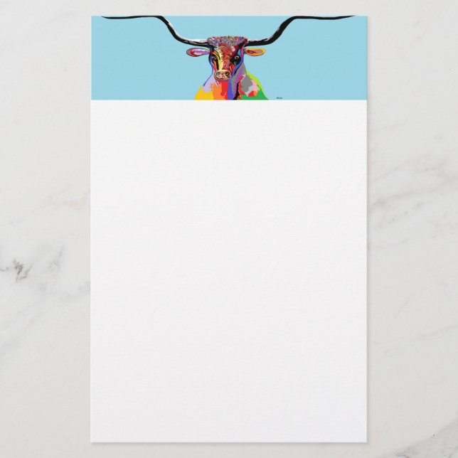 Texas Longhorn Briefpapier (Vorderseite)