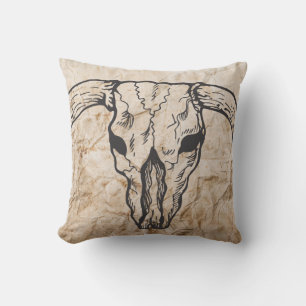 Texas Longhorn Bull Skull Kissen