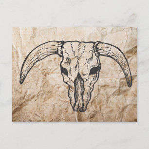 Texas Longhorn Bull Skull Postkarte