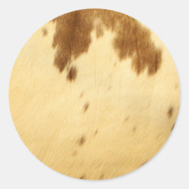 Texas Longhorn Cowhide Tierfutter Druckmuster Runder Aufkleber