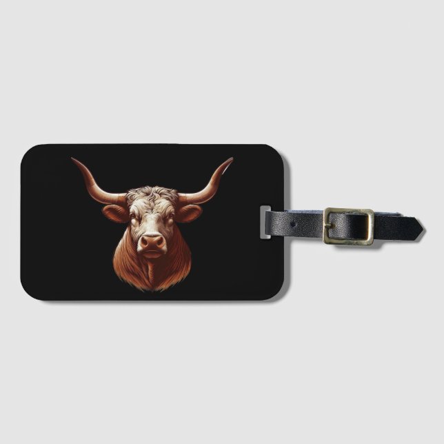 Texas Longhorn Gepäckanhänger (Vorderseite (Horizontal))