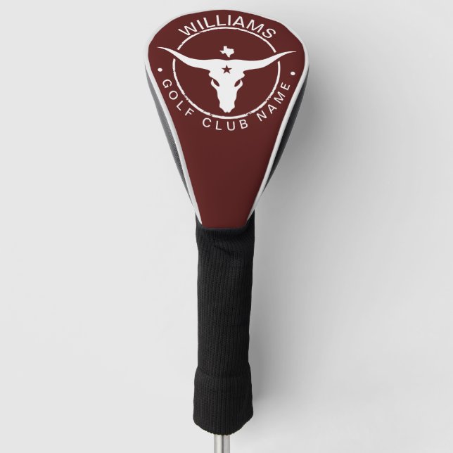Texas Longhorn Golf Club Name Golf Headcover (Vorderseite)