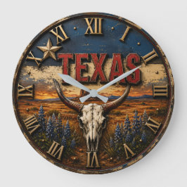 Texas Longhorn Große Wanduhr