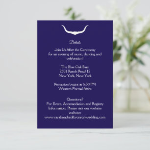 Texas Longhorn Hochzeit-Karte mit Einlagekarte Begleitkarte