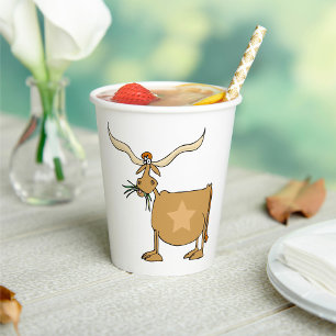 Texas Longhorn-Kuh mit Stern Pappbecher