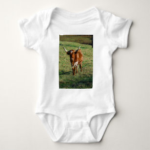 Texas Longhorn Rind Kuh Foto Rustikal Baby Strampler