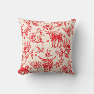 Texas Longhorn Rindvieh Stier Muster Kissen Gesche