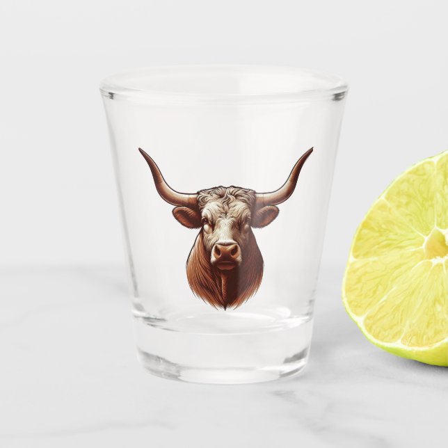 Texas Longhorn Schnapsglas (Vorderseite)